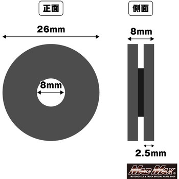 カワサキ系 サイドカバー グロメット TYPE1 丸型 6個セット - MAD MAX(マッドマックス)