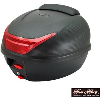オートバイ用 リアボックス カルボン38 バックレスト付 34L カーボン調 ブラック リフレクター レッド MAD MAX(マッドマックス)