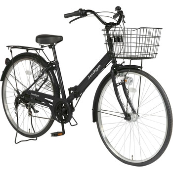 防災サイクル 27型 6段変速・LEDオートライト付 ノンパンク折り畳みシティサイクル Judge 【簡易組立品】 東部