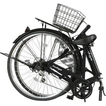 防災サイクル 27型 6段変速・LEDオートライト付 ノンパンク折り畳みシティサイクル Judge 【簡易組立品】 東部