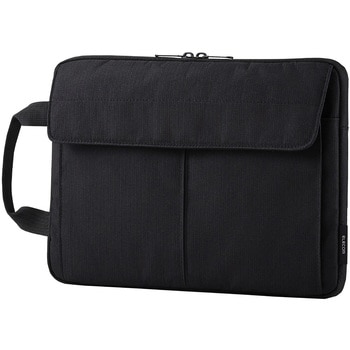 パソコンケース 撥水 軽量 スリム ハンドル付き 前面仕分けポケット ダブルファスナー エレコム