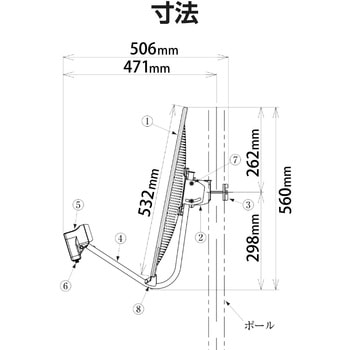 45形BS・110度CSアンテナ(耐風速70m/sタイプ) 右旋 左旋対応 新4K 8K対応 屋外設置OK ボラバラアンテナ DXアンテナ