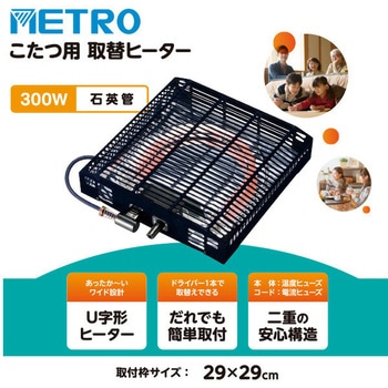 こたつ用 ヒーターユニット 石英管ヒーター 300W METRO