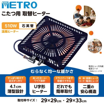 こたつ用 ヒーターユニット 石英管ヒーター 510W - METRO