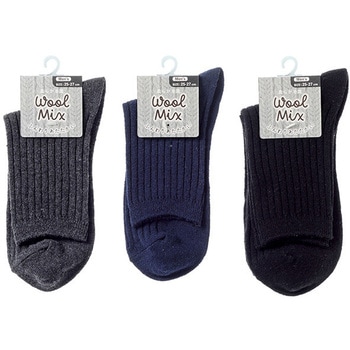 紳士 毛混リブクルーソックス ゴートレイド