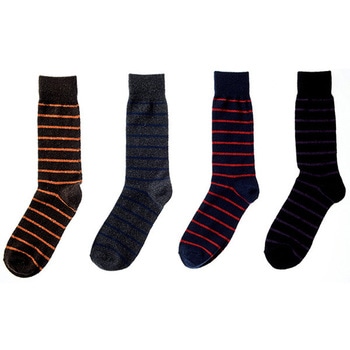 紳士 毛混ボーダー柄ソックス ゴートレイド