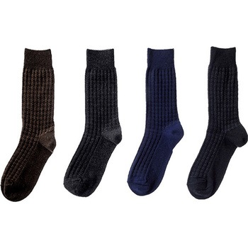 紳士 毛混千鳥格子柄ソックス ゴートレイド