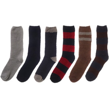 紳士 もこもこソックス/ボーダー柄こみアソート ゴートレイド