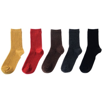 婦人 毛混リブクルーソックス ゴートレイド