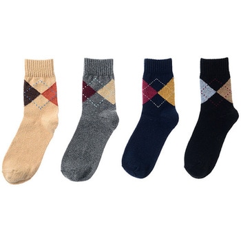 婦人 毛混アーガイル柄ソックス ゴートレイド