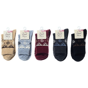 婦人 毛混フェアアイル柄ソックス ゴートレイド
