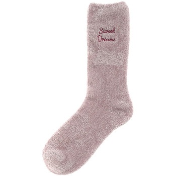 婦人 シェニール ルームソックス/刺繍付/ピンク ゴートレイド
