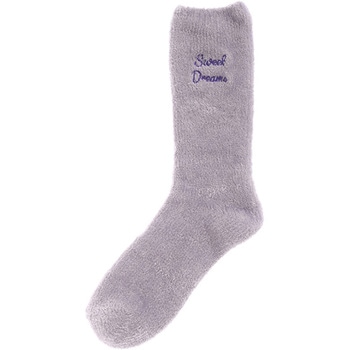 婦人 シェニール ルームソックス/刺繍付/ラベンダー ゴートレイド