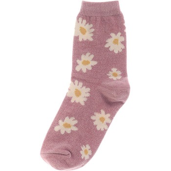 婦人 シェニールソックス/花柄/ピンク ゴートレイド