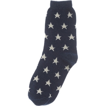 婦人 シェニールソックス/星柄/ネイビー ゴートレイド
