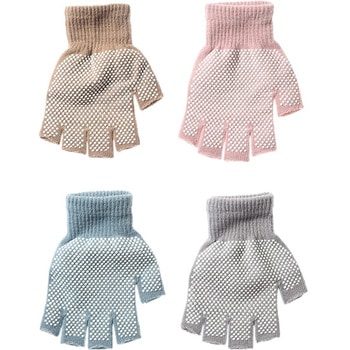 のびのび指切り手袋/無地くすみカラー(すべり止め付) ゴートレイド