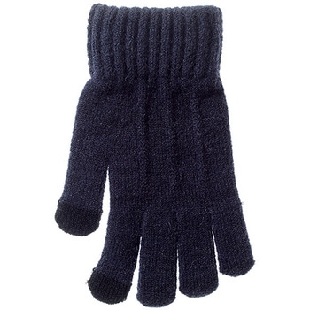 紳士 裏起毛ニットグローブ/タッチパネル対応/ロングカフ/ネイビー ゴートレイド