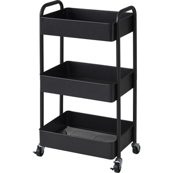 キャスター付スチール3段ローリングワゴン パール金属