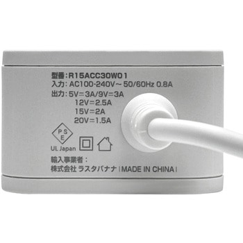 AC充電器 ケーブル直付 ラスタバナナ