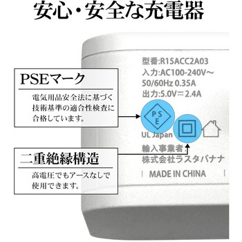 AC充電器 ケーブル直付 ラスタバナナ