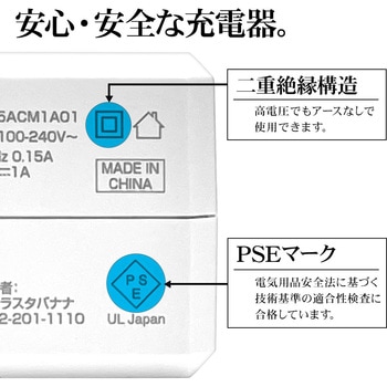 AC充電器 ケーブル直付 ラスタバナナ