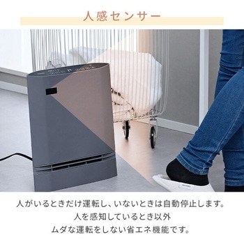 ヒーター パネルセラミックヒーター 温度センサー 人感センサー 大風量 省エネモード YAMAZEN(山善)