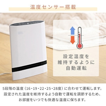 ヒーター パネルセラミックヒーター 温度センサー 人感センサー 大風量 省エネモード YAMAZEN(山善)