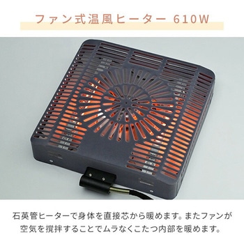 こたつ用 ヒーターユニット 石英管 ファン式温風ヒーター 610W 取換用 手元コントローラー YAMAZEN(山善)