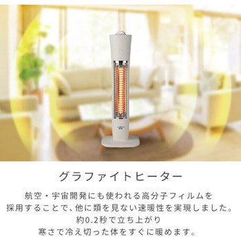 グラファイトヒーター 遠赤外線 速暖 (200W/400W) 2段階切替 コンパクト Aladdin
