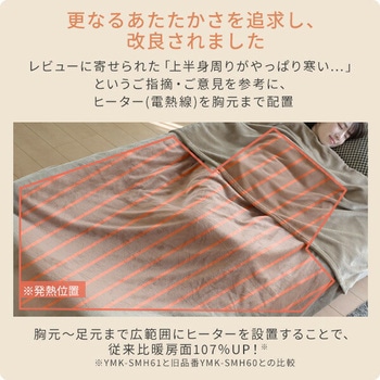 ハンズフリーブランケット 電気毛布 YAMAZEN(山善)