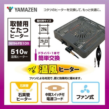 こたつ用 ヒーターユニット 石英管 ファン式温風ヒーター 510W 取換用 YAMAZEN(山善)