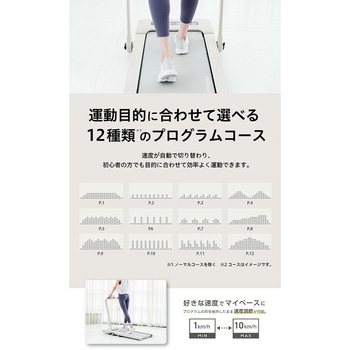 組立不要 フラットウォーク 電動ウォーカー 最大時速10km プログラム12種類 折りたたみ式 超薄型 アルインコ