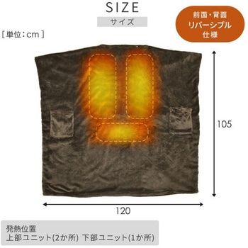 どこでも電気着る毛布 くるみケット オーバー Air PD+ USB YAMAZEN(山善)