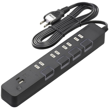 4個口節電タップ USBポート付き 2m オーム電機