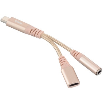 変換アダプター Type-C/Φ3.5mm PD対応 高耐久 DAC搭載 高音質 0.1m オーム電機