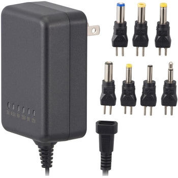 ACマルチアダプター DC3～12V 電圧切替式 2000mA対応 変換プラグ付 オーム電機