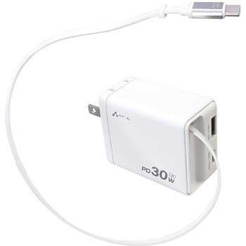 リール式USB-Cケーブル内蔵コンセント充電器 エアージェイ