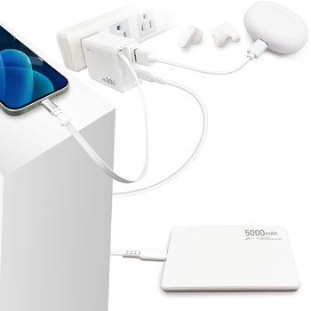 リール式USB-Cケーブル内蔵コンセント充電器 エアージェイ