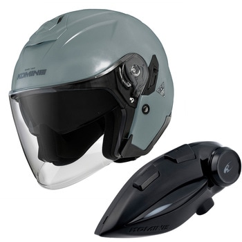 HK-172 FL コンポジット FRP ジェットヘルメット + KK-902 モーターサイクルインターカム コミネ