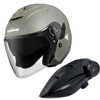 HK-172 FL コンポジット FRP ジェットヘルメット + KK-902 モーターサイクルインターカム コミネ