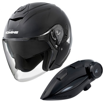 HK-172 FL コンポジット FRP ジェットヘルメット + KK-902 モーターサイクルインターカム コミネ