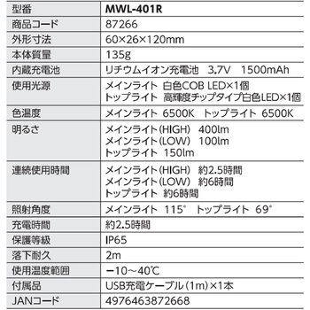 LEDワークライト 充電式 MUSTTOOL