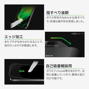 iPhone 17/17 Pro/iPhone 16 Pro ガラスフィルム「GLASS PREMIUM FILM」 反射防止 MSソリューションズ