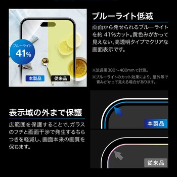 iPhone 17 Pro/17/iPhone 16 Pro ガラスフィルム「GLASS PREMIUM FILM Lite」ゴリラガラス ブルーライトカット 貼り付けキット付 MSソリューションズ