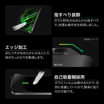 iPhone 17/17 Pro/iPhone 16 Pro ガラスフィルム「GLASS PREMIUM FILM Lite」新世代ガラス 反射防止 MSソリューションズ