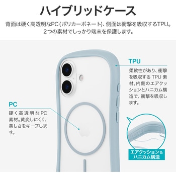 iPhone 17 耐傷・耐衝撃ハイブリッドケース 「ViAMO mag」 ライトブルー TPU ストラップホール付 MagSafeアクセサリが使える MSソリューションズ
