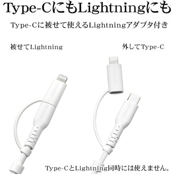 Type-C 柔らかシリコンケーブル Lightning変換 ラスタバナナ