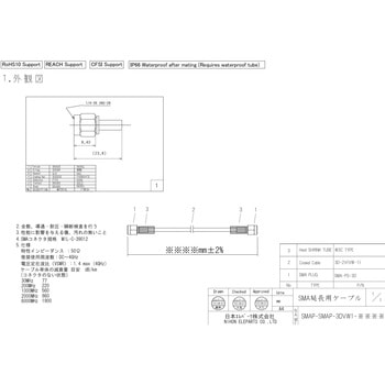 中継用SMA両端プラグ3DVW1ケーブル 日本エレパーツ