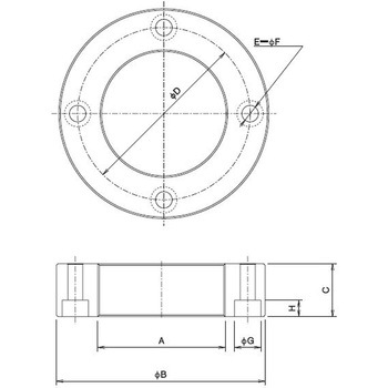 Eシリーズ用フランジ 大阪ジャッキ製作所