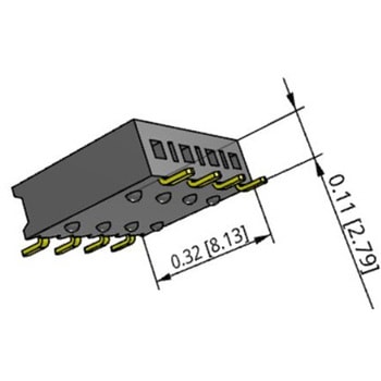 基板接続用ソケット 4 極 2.54mm 1 列 表面実装 1セット 2個入 SAMTEC